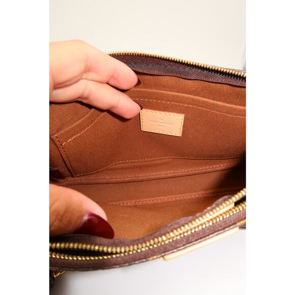 Louis Vuitton Leather Monogram Canvas Multi Pochette Crossbody Bag Khaki - Picture 5 of 12